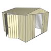 Build-a-Shed 3.0 x 3.0 x 2.3m Double Sliding and Double Hinge Door Shed - Cream