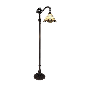 G&g Benita Edwardian Tiffany Floor Lamp Beige