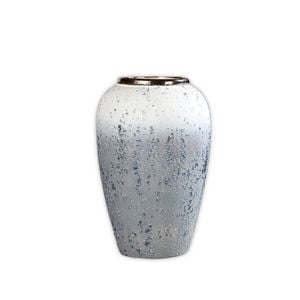 SOGA 30x19cm Ceramic Vase – White & Grey