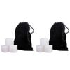 2x 6pc Bartender White Jade Gin Stones Set w/ Velvet Pouch
