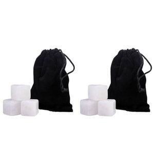 2x 6pc Bartender White Jade Gin Stones Set w/ Velvet Pouch