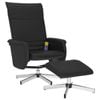 vidaXL Massage Recliner Chair with Footstool Single Sofa Black Faux Leather