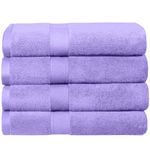 LINENOVA 4PCS 100% Cotton Extra Large Soft Bath Towels Sheets Set - Lavender
