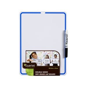 Quartet 2-Sided Non-Magnetic 23x30.5cm Writing Lap Board w/ Marker - White