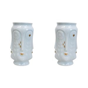 2PK LVD Ceramic Flower Vase Sunflower Kiss Sky Decorative Home Decor