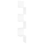 vidaXL Wall Corner Shelf White Engineered Wood Hanging Display Rack Organiser