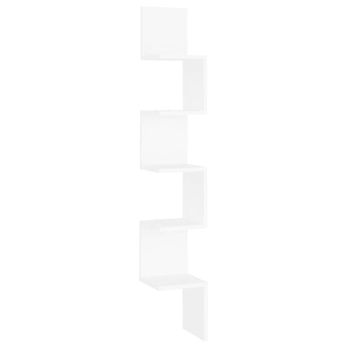 vidaXL Wall Corner Shelf White Engineered Wood Hanging Display Rack Organiser