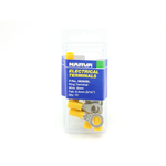 Narva 5-6mm / 8.4mm (5/16") Yellow Flared Vinyl Insulated Ring Terminal (Eye Terminal) - 20 Pack