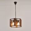 LumenSphere Valeria 4-Light Retro Wood Pendant - Black Finish, Natural Wood Accents, E27 Base