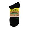 Tradie Men's Black Bamboo Ribbed 3 Pack Quarter Crew Socks - Size 11-13