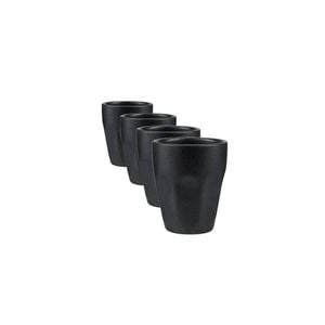 4x Maxwell And Williams Espresso Cup Caviar Black Porcelain Reactive Glaze 90ml
