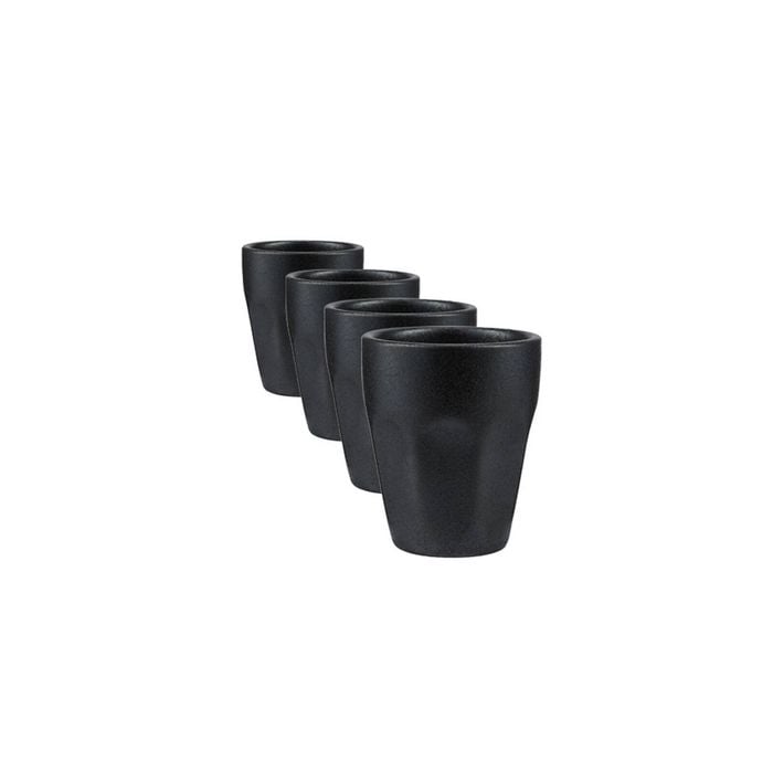 4x Maxwell And Williams Espresso Cup Caviar Black Porcelain Reactive Glaze 90ml