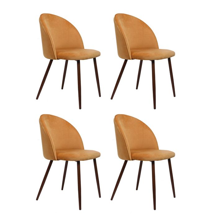 Levede 4pcs 42x46x84cm  Dining Chairs - Mustard