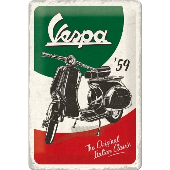 Nostalgic Art 20x30cm Medium Metal Wall Hanging Sign Vespa The Italian Classic