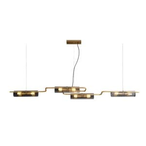 LumenSphere Venus 8-Light Bar Light - Brass Finish, Clear Artistic Glass, Iron Frame, G9 Base