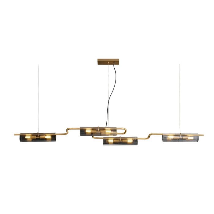 LumenSphere Venus 8-Light Bar Light - Brass Finish, Clear Artistic Glass, Iron Frame, G9 Base