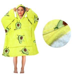 Bloomington Girls Comfy Warm Blanket Hoodie with Sherpa Fleece Reverse Avocado