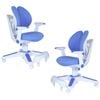 Ergonomic Children Kids Study Chair Set of 2 Height Adjustable Blue