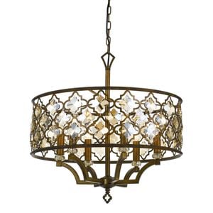 Telbix Mocha/Amber Mimosa Round 6 Light Pendant