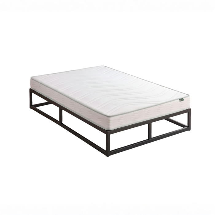 Zinus Single Joseph Metal Bed Base & Bonnell Spring Mattress Set, 25cm High, Essential Inner Spring