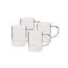 4pcCoffee Culture Ivy 420ml Glass Single Wall Hot/Cold Drink Mug Set Clear