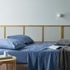 Bianca Natural Sleep Recycled Cotton/Bamboo Sheet w/ Pillowcase Blue Double Bed