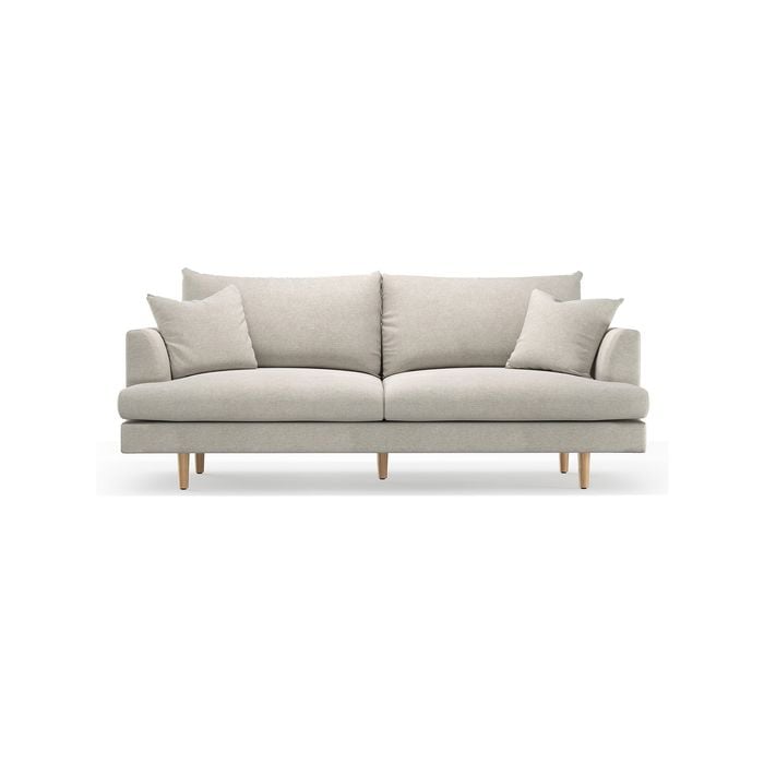 Byron 3 Seater Oatmeal Cream Feather Filled Fabric Sofa