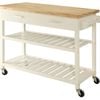 White Kitchen Island Trolley With Open Shelves