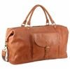 Pierre Cardin Men's Leather Business Overnight Bag Duffle Weekend Travel - Cognac