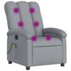 vidaXL Massage Recliner Chair Armchair Single Sofa Living Room Light Grey Fabric