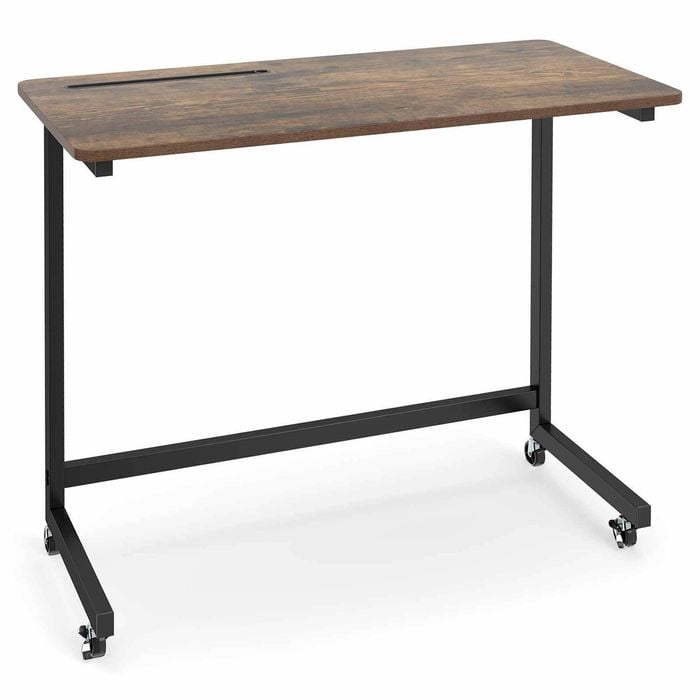 Costway Mobile C Side Table Rolling Laptop Desk Cart Tablet Slot
