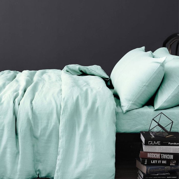 Vintage Design Homewares 100% Linen Mist Quilt Cover Set Super King