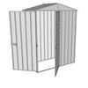 Build-a-Shed 1.5 x 0.8 x 2.3m Single Hinged Door Gable Shed with Single Hinged Side Door - Zinc