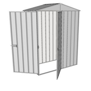 Build-a-Shed 1.5 x 0.8 x 2.3m Single Hinged Door Gable Shed with Single Hinged Side Door - Zinc