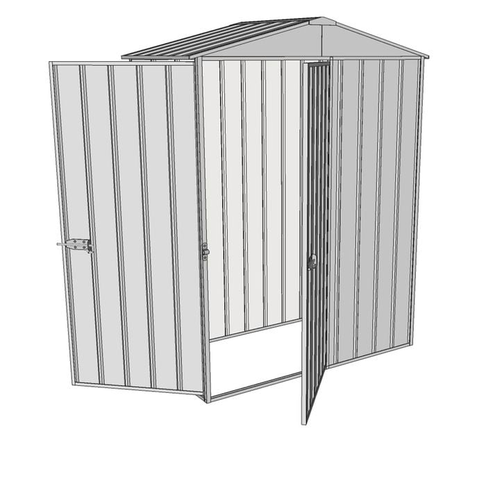 Build-a-Shed 1.5 x 0.8 x 2.3m Single Hinged Door Gable Shed with Single Hinged Side Door - Zinc