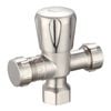 evekare 15 x 15mm Brushed Nickel Double Mini Cistern Stop Tap
