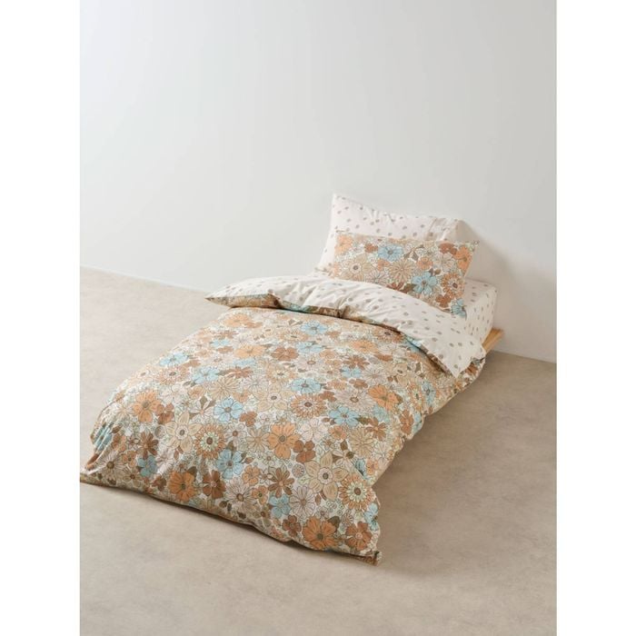 3pc Linen House Kids Flower Garden Quilt Cover & Pillowcase Set Cotton Queen
