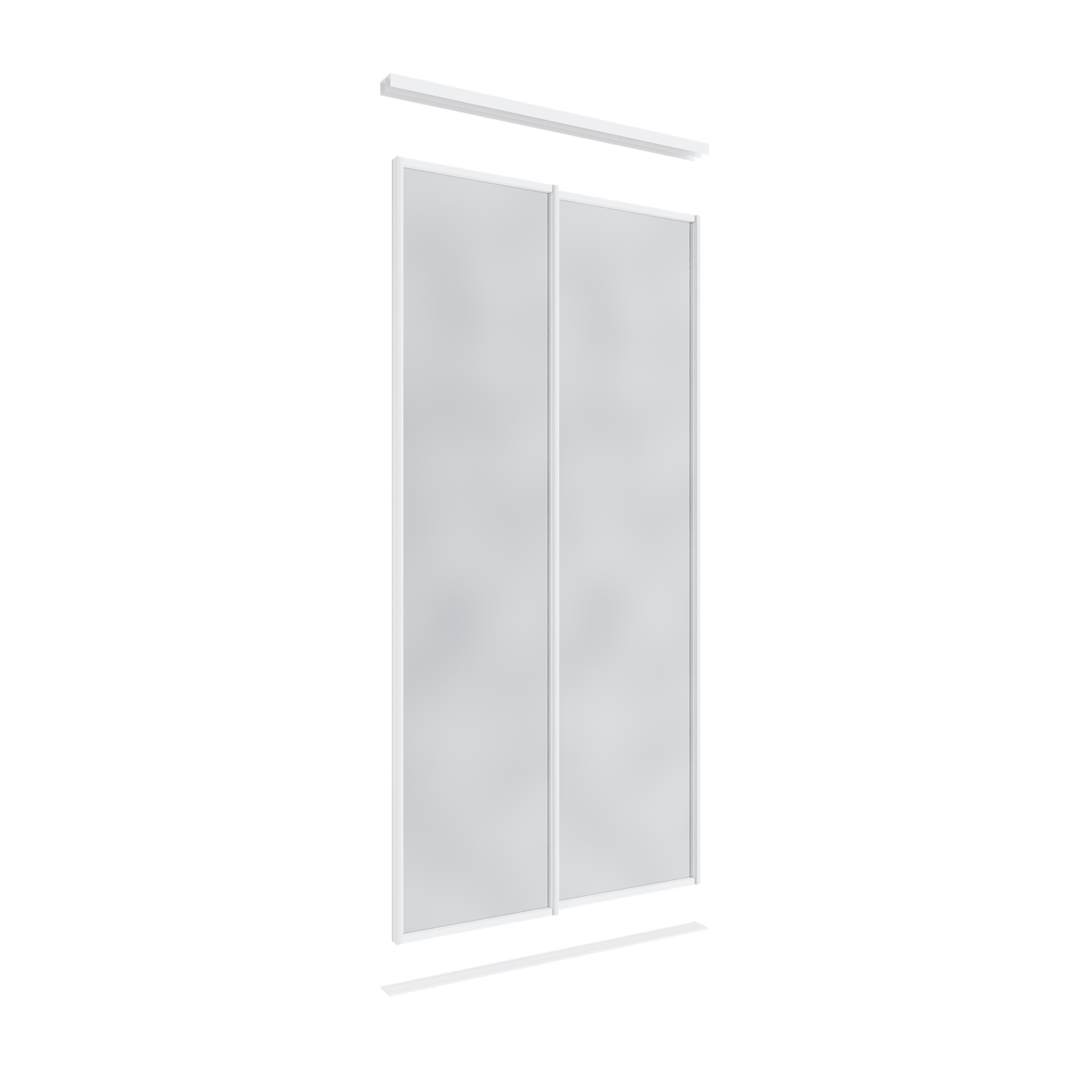 Lugna 2400 x Up To 1200mm Double Mirror Wardrobe Sliding Door Package
