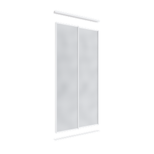 Lugna 2400 x Up To 1200mm Double Mirror Wardrobe Sliding Door Package