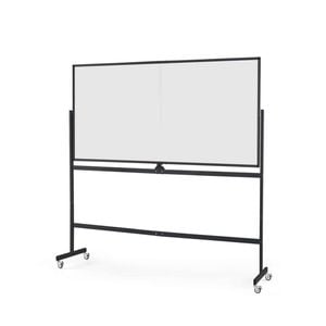 Costway Rolling Whiteboard 180x90cm Double-sided Eraser 6marker Black