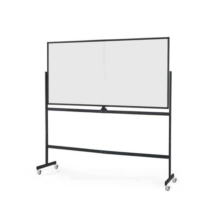 Costway Rolling Whiteboard 180x90cm Double-sided Eraser 6marker Black