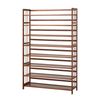 Oikiture Shoe Rack Storage Organizer Bamboo Stand 8 Shelves Brown