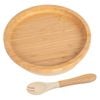 Tiny Dining Bamboo Round Baby Weaning Plate & Fork Set