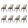 Familand Dining Chairs Set of 8 Padded Seat Kitchen Living Room Chair Leather in Black