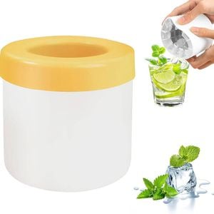 Catzon Silicone Ice Cube Mold Easy Release Ice Cup for Freezer Whiskey-Yellow