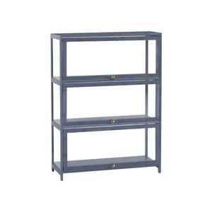 Zuni 3-tier Display Cabinet Storage Flip-top Shelves Bookcase Stand Rack Grey