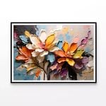 Oil Painting of Flowers  Print 100% Australian Made 90x60cm  (Poster)
