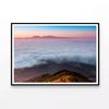 Foggy Dawn Mountains with Beach  Print 100% Australian Made 120x90cm  (Poster)
