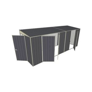 Build-a-Shed 1.5 x 5.2 x 2m Double and Single Hinged Side Door Skillion Shed - Grey