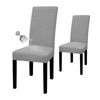 Catzon 2 Pcs Dining Chair Covers Waterproof Stretch-Light Gray
